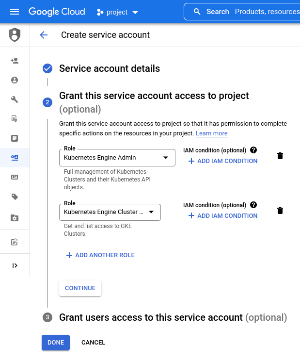 Gitlab Service Account Create step 2