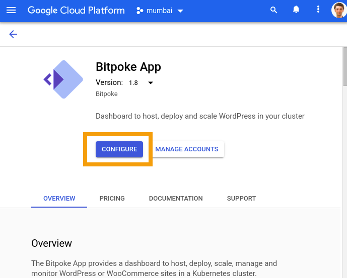 The Bitpoke App for WordPress on Google's Marketplace
